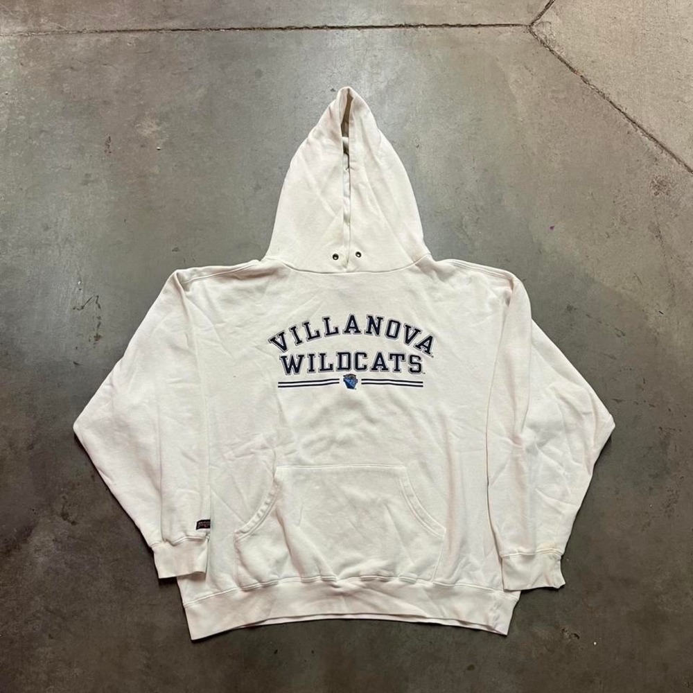 Y2K Oversized White Jansport‎ Villanova Wildcats Hoodie size Large